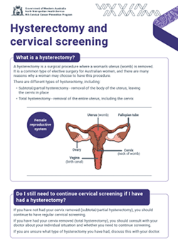 Hysterectomy and cervical screening