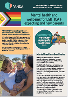 PANDA Factsheet - Emotional and mental wellbeing for LGBTIQA expecting and new parents