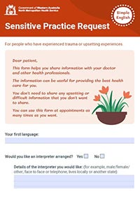 Sensitive Practice Request - Simple English