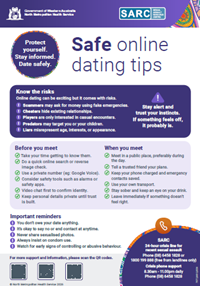 SARC - Safe online dating tips poster