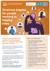 vicarious trauma for people working in helping roles
