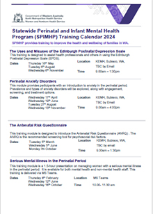 SPIMHP Training Calendar 2024